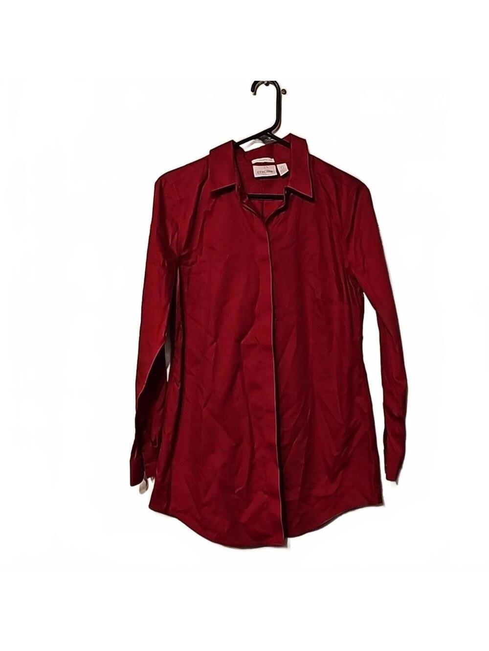Chico's No-Iron 100% Cotton Women's Button-up long sleeve size 0 (M)